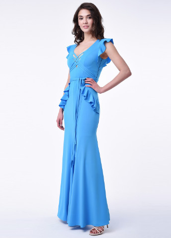 Голубое вечернее платье RicaMare однотонное