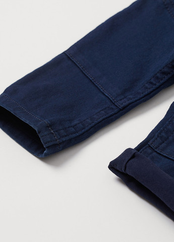 Темно-синие кэжуал демисезонные брюки зауженные H&M