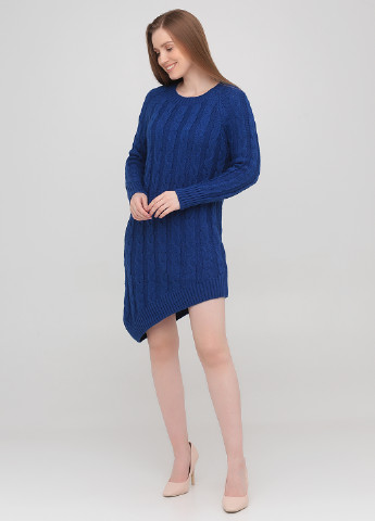 Синее кэжуал платье платье-свитер Park Hande однотонное