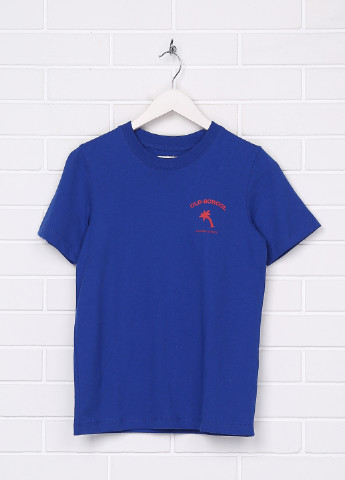 Синяя летняя футболка с коротким рукавом Jack & Jones