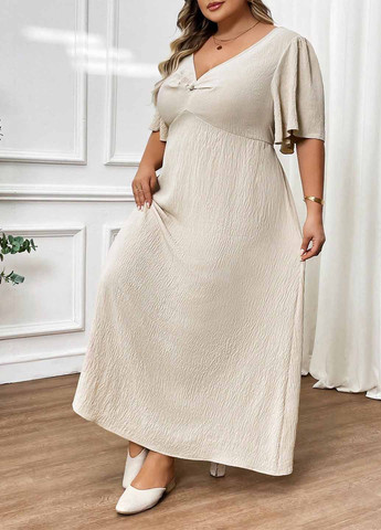 Кремова кежуал сукня SHEIN однотонна