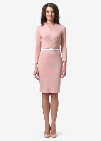 Розовое кэжуал платье футляр Lada Lucci однотонное