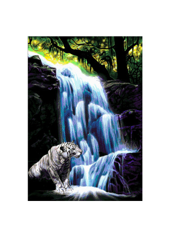 Набор для вышивания бисером Тигр у водопада 64х92 см Александра Токарева (252253469)