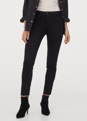 Черные демисезонные укороченные, скинни джинсы H&M