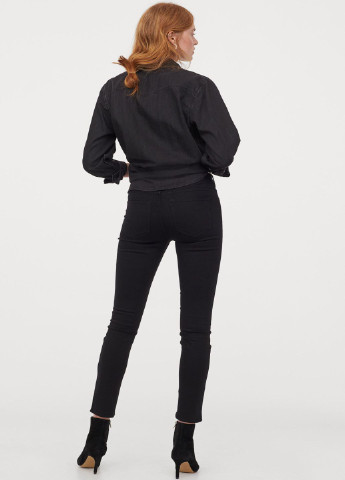 Джинси H&M вкорочені, скінні чорні джинсові бавовна