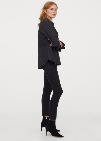 Джинси H&M вкорочені, скінні чорні джинсові бавовна