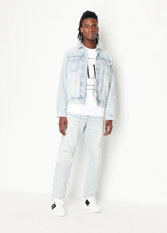 Белый свитшот Armani Exchange логотип без декора (365688591)