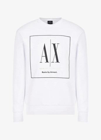 Белый свитшот Armani Exchange логотип без декора (365688591)
