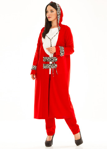 Костюм (блуза, кардиган, брюки) Primyana тройка анималистичный красный кэжуал