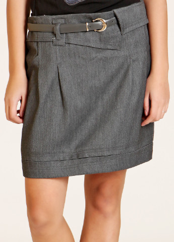 Серая кэжуал однотонная юбка Novena