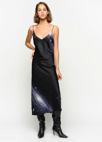 Чорна кежуал сукня сукня-комбінація, з відкритою спиною Pinko космос