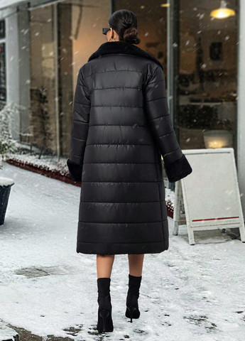 Черная зимняя куртка куртка-пальто SHEIN