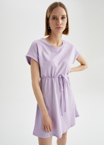 Світло-фіолетова кежуал плаття, сукня сукня-футболка, а-силует DeFacto