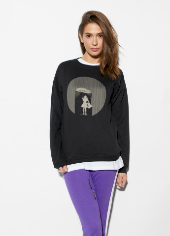 Чорний світшот basic YAPPI (201488043)