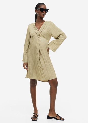 Фисташковое кэжуал платье для беременных H&M однотонное