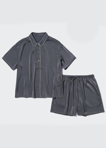 Серая всесезон пижама (рубашка, шорты) рубашка + шорты Uniqlo