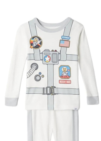 Белая всесезон пижама (лонгслив, штани) лонгслив + брюки Gap