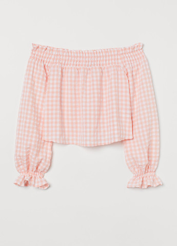 Персиковая летняя блуза-топ H&M