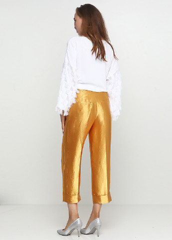 Золотистые кэжуал демисезонные прямые брюки H&M