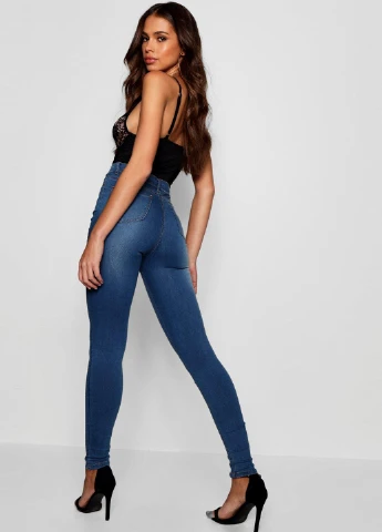 Синие демисезонные джеггинсы Boohoo