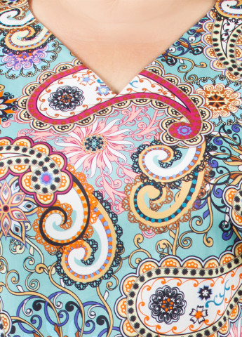 Бирюзовое кэжуал платье Nadin турецкие огурцы