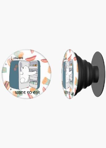 Попсокет (Popsockets) тримач для смартфону Вся правда про ведмедів (We Bare Bears) (8754-2907) Чорний MobiPrint (229014782)