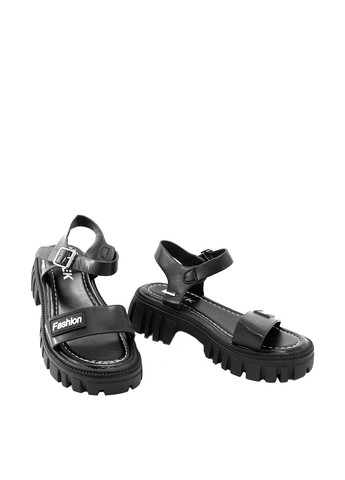 Черные босоножки No Brand с ремешком с логотипом