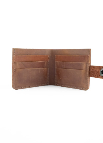 Шкіряний гаманець гаманець біфолд на кнопці Classic коричневий під крокодила Kozhanty (252316667)