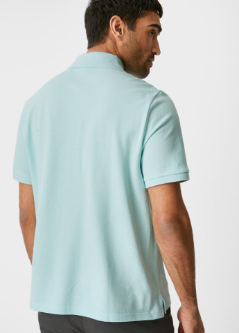 Мятная футболка-поло для мужчин C&A однотонная