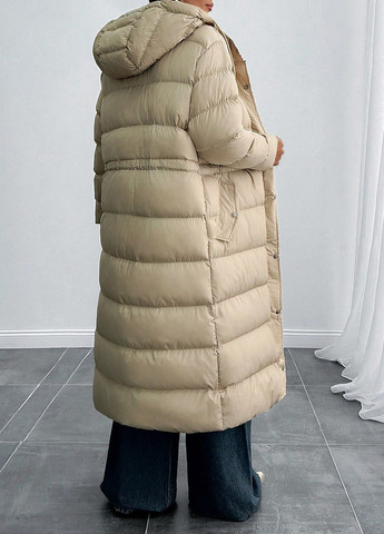 Бежева зимня куртка куртка-пальто SHEIN