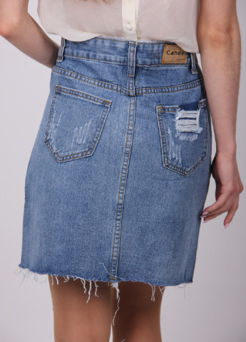 Джинсовая джинсовая с рисунком юбка Candy с высокой талией