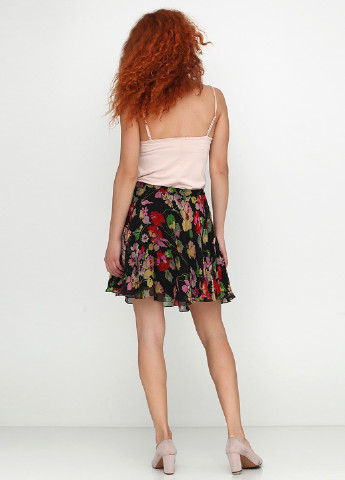 Черная кэжуал цветочной расцветки юбка Ralph Lauren клешированная