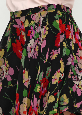 Черная кэжуал цветочной расцветки юбка Ralph Lauren клешированная