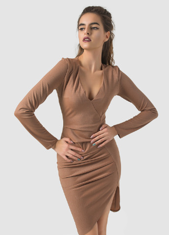 Темно-бежева кежуал сукня Azuri однотонна
