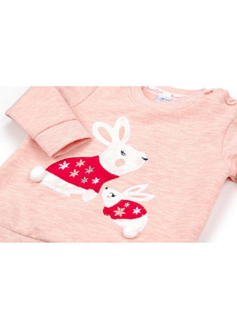 Комбинированный демисезонный костюм десткий с зайчиками (10214-98g-peach) Breeze