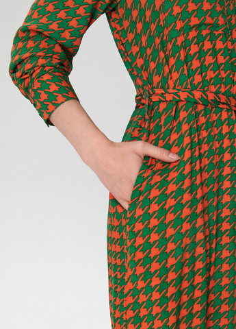 Комбинированное кэжуал платье рубашка Sinsay с узором пье-де-пуль «гусиная лапка»