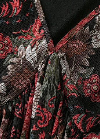 Комбінована кежуал сукня з спідницею-сонце, в стилі армпір SHEIN з квітковим принтом