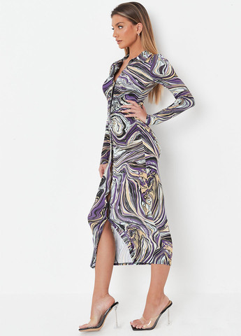 Комбинированное кэжуал платье рубашка Missguided с абстрактным узором