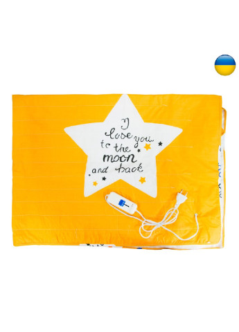 Простирадло електричне з підігрівом термопростирадло односпальне 150х80 см (473384-Prob) Помаранчеве з білими зірками Unbranded (254550018)