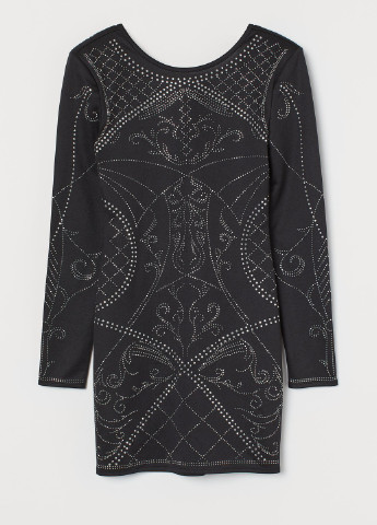 Черное кэжуал платье H&M с орнаментом