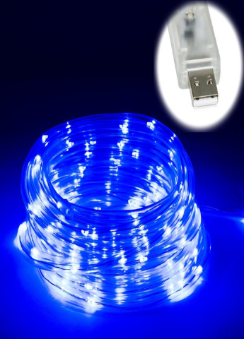 Светодиодная уличная гирлянда наружная LED гирлянда дюралайт от USB 100 LED 9 м (849444001) Синяя Francesco Marconi (204146794)