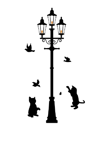 Наклейка "Котята у фонаря", 790х1500 мм Uzuri (17845599)