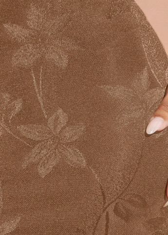 Темно-бежевое вечернее платье с открытой спиной, годе SHEIN с цветочным принтом