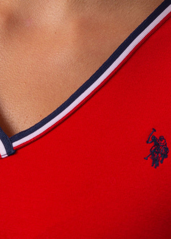 Красное спортивное, кэжуал платье платье-футболка U.S. Polo Assn. однотонное