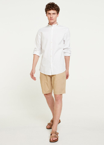 Белая кэжуал рубашка однотонная Springfield