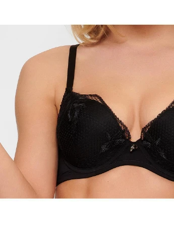 Чёрный корбей бюстгальтер жіночий гелевий push-up 85c чорний 6614 Lingadore с косточками полиэстер