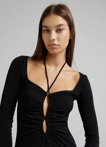 Чорна сукня демісезон,чорний, Bershka