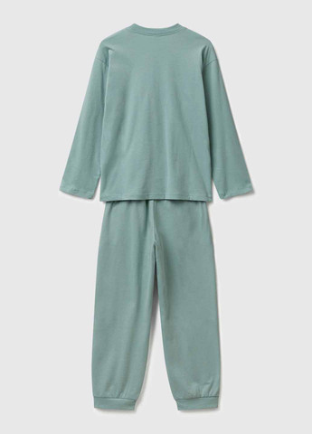 Сіро-зелена всесезон піжама (лонгслів, брюки) United Colors of Benetton