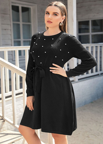 Чорна кежуал сукня кльош SHEIN однотонна