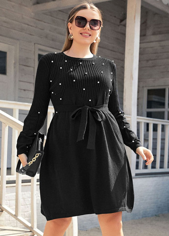 Чорна кежуал сукня кльош SHEIN однотонна